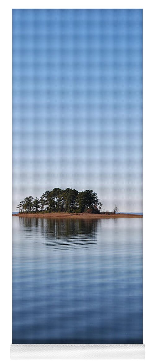 Rock Yoga Mat featuring the photograph Island on Lake Sam Rayburn by Max Mullins