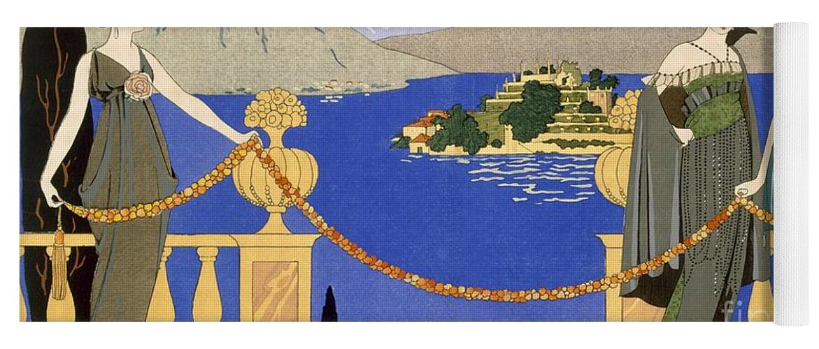 Stencil Yoga Mat featuring the painting Isola Bella by Georges Barbier