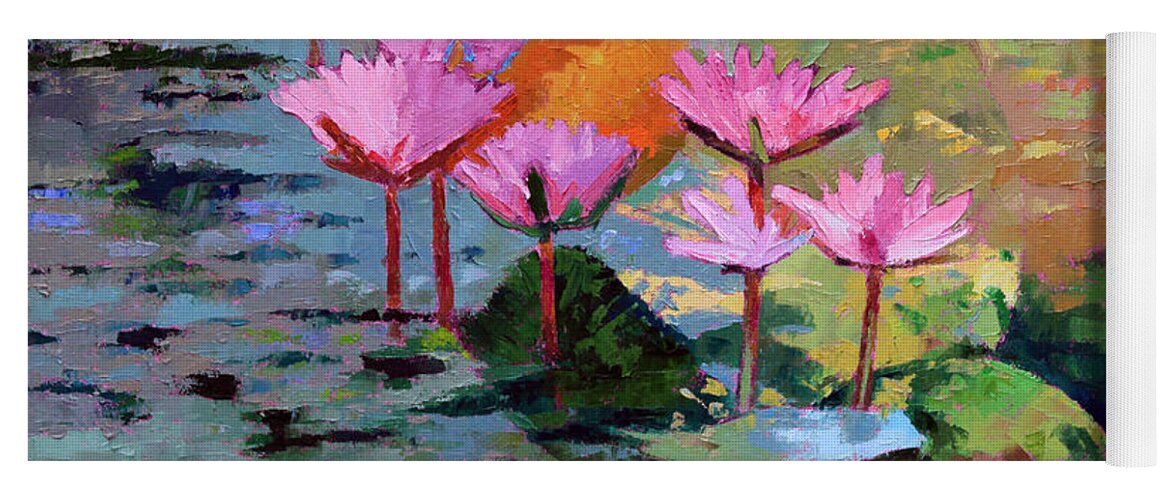 Water Lilies Yoga Mat featuring the painting It Is Only A Dream by John Lautermilch