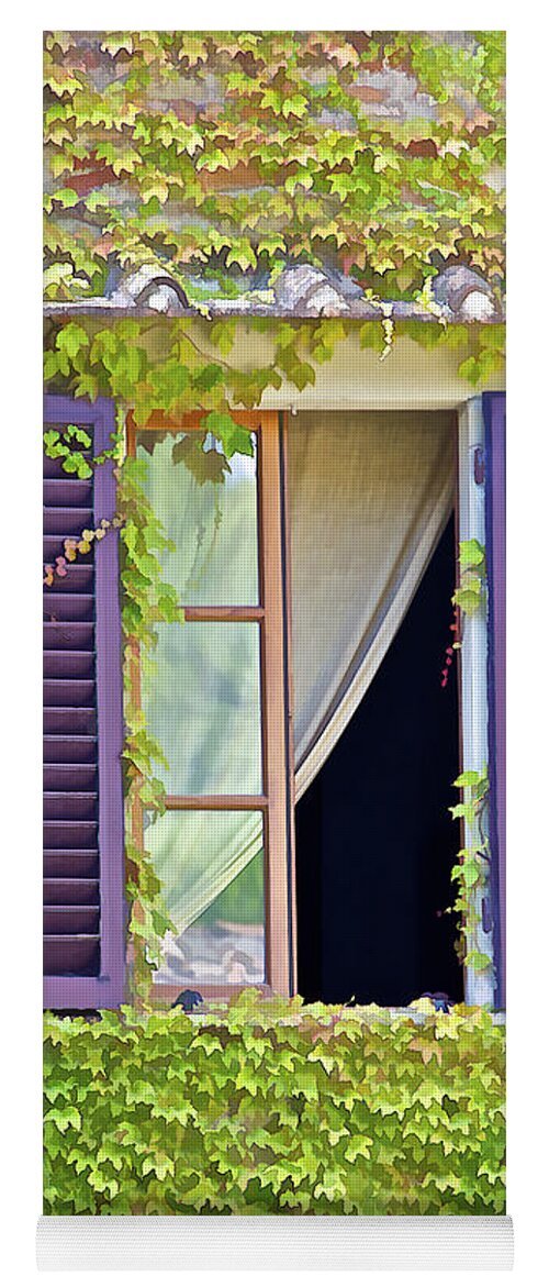 Art Yoga Mat featuring the photograph Ivy Covered Window of Tuscany by David Letts