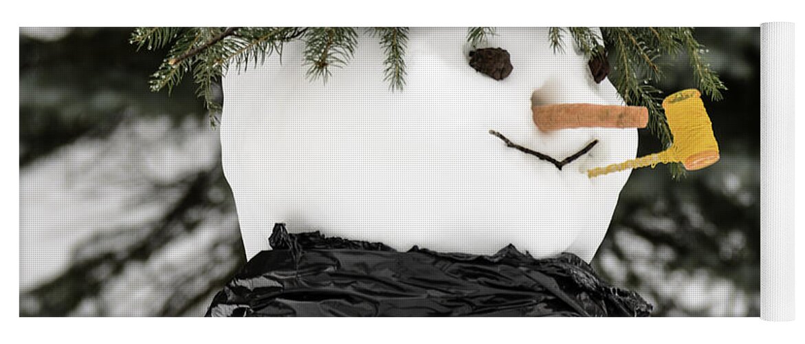 Snowman Yoga Mat featuring the photograph Jack Frost Nipping at your Nose by LeeAnn McLaneGoetz McLaneGoetzStudioLLCcom