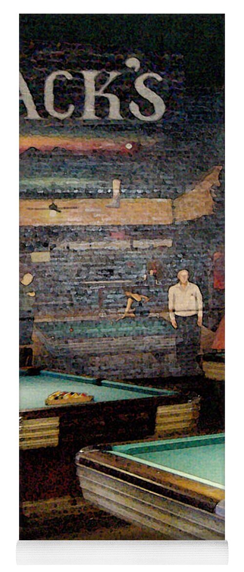 Jacks Pool Room Yoga Mat featuring the photograph Jack's Wall by Lee Owenby