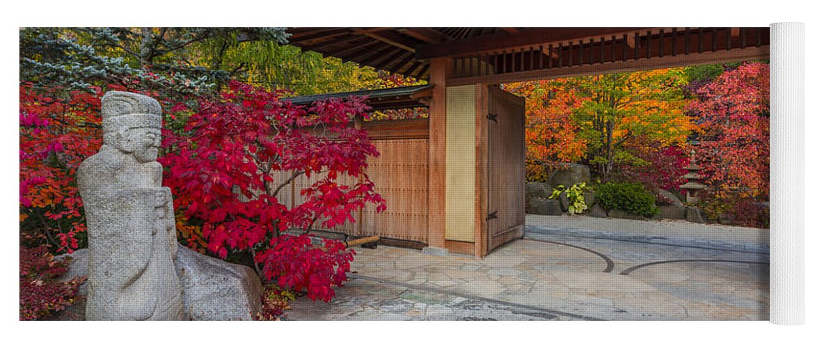 Japanese Gardens Yoga Mat featuring the photograph Japanese Main Gate by Sebastian Musial