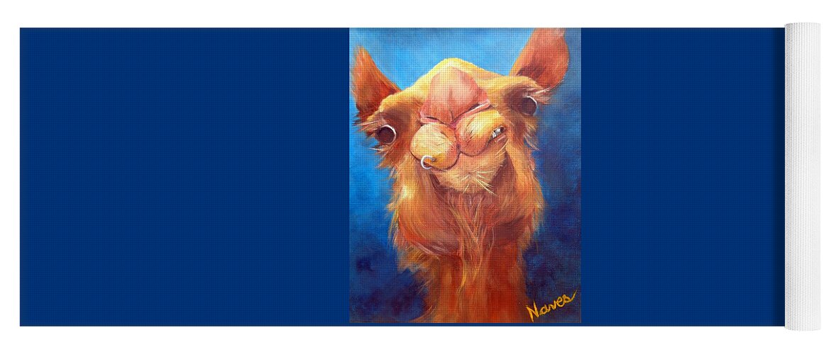 Camel Yoga Mat featuring the painting Jay Z Camel by Deborah Naves