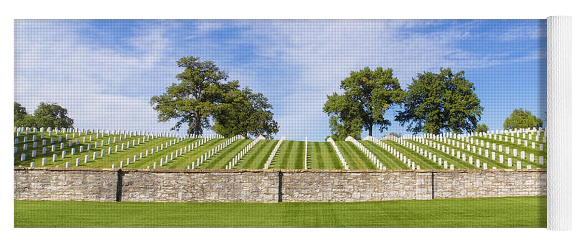 Cemetery Yoga Mat featuring the photograph Jefferson Barracks National Cemetery by Bill and Linda Tiepelman