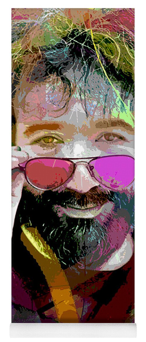Pop Art Yoga Mat featuring the painting Jerry Garcia Art by David Lloyd Glover