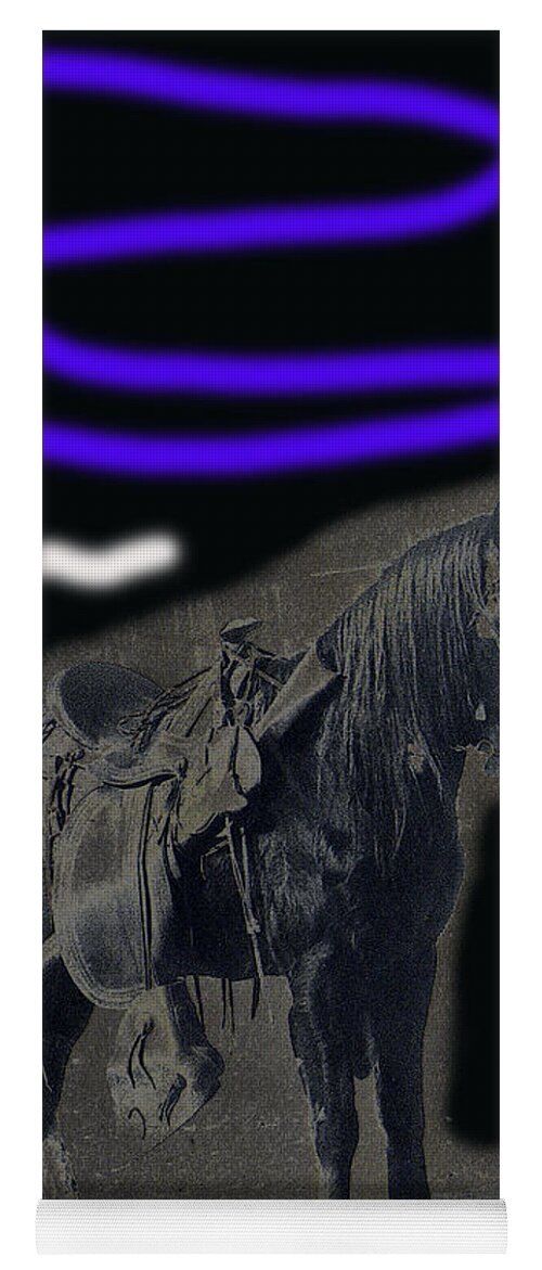 John Wayne The Horse Soldiers Homage #2 C.1880 Solarized Color Added John Ford Yoga Mat featuring the photograph John Wayne The Horse Soldiers homage #2 1959 c.1880 by David Lee Guss