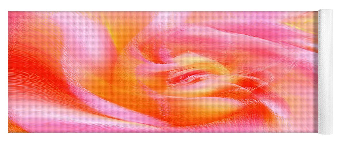 Floral Abstract Yoga Mat featuring the photograph Joy - Rose by Ben and Raisa Gertsberg