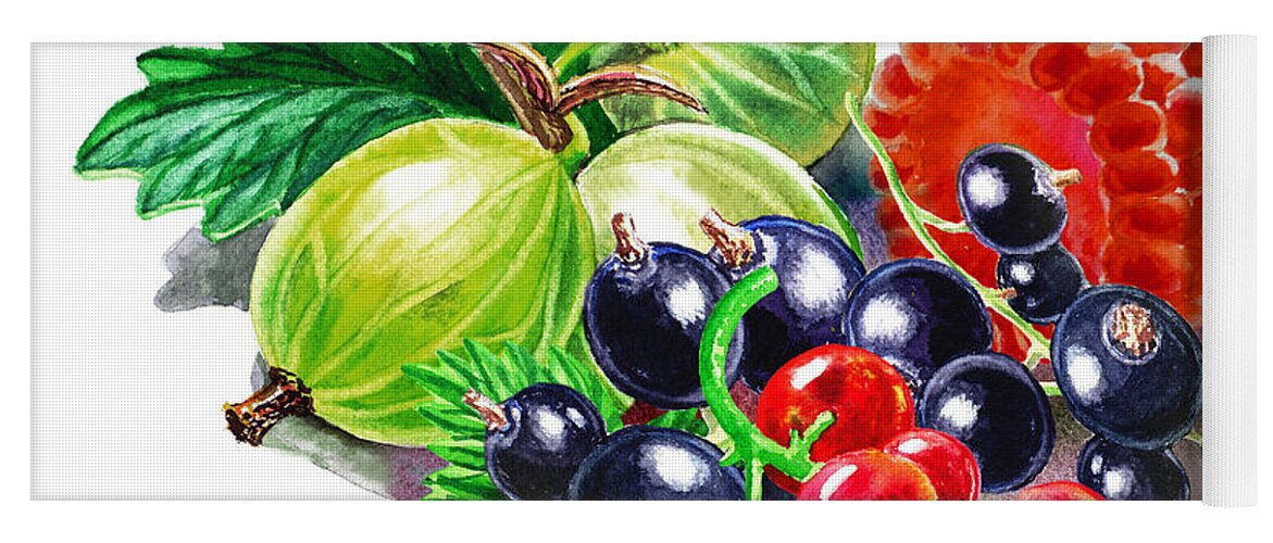 Juicy Yoga Mat featuring the painting Juicy Berry Mix by Irina Sztukowski