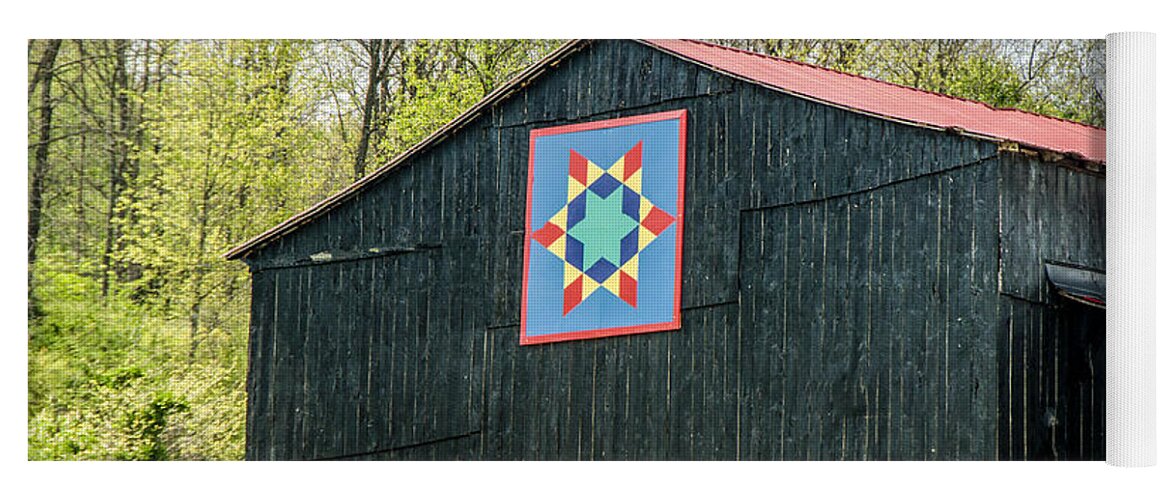 Architecture Yoga Mat featuring the photograph Kentucky Barn Quilt - 2 by Mary Carol Story