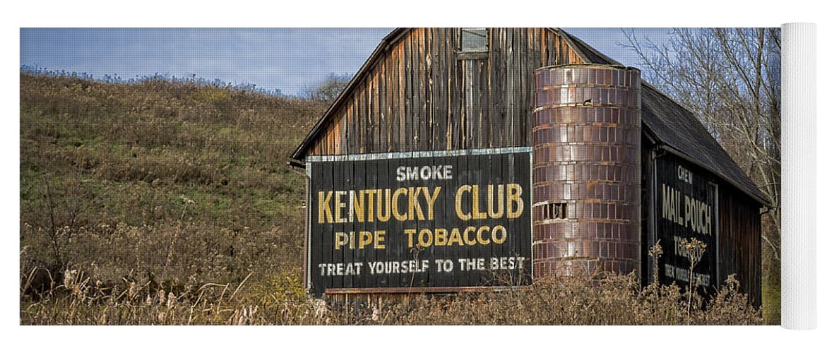 Aged Yoga Mat featuring the photograph Kentucky Club Barn by Jack R Perry