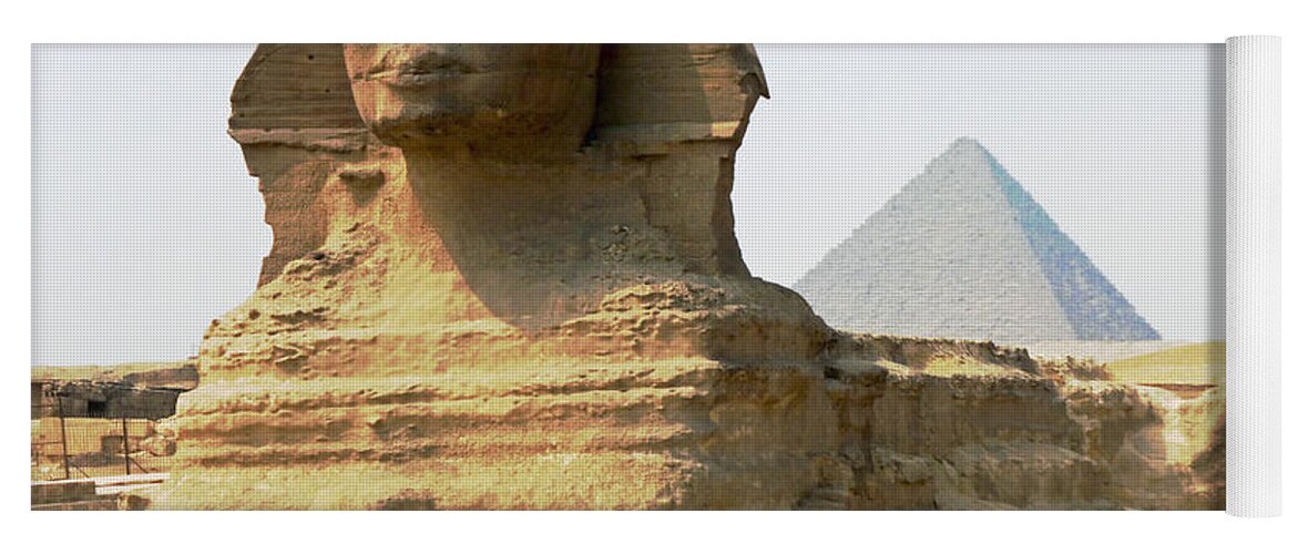 The Great Sphinx Yoga Mat featuring the photograph Khafra's Guardian by Anthony Baatz