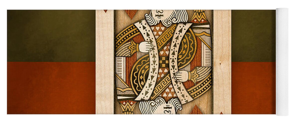 Game Yoga Mat featuring the photograph King of Hearts in Wood by YoPedro