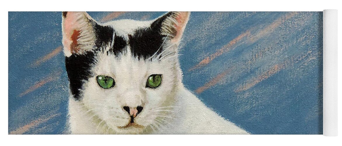 Kitty Cat Yoga Mat featuring the painting Kitty Cat by Jimmie Bartlett