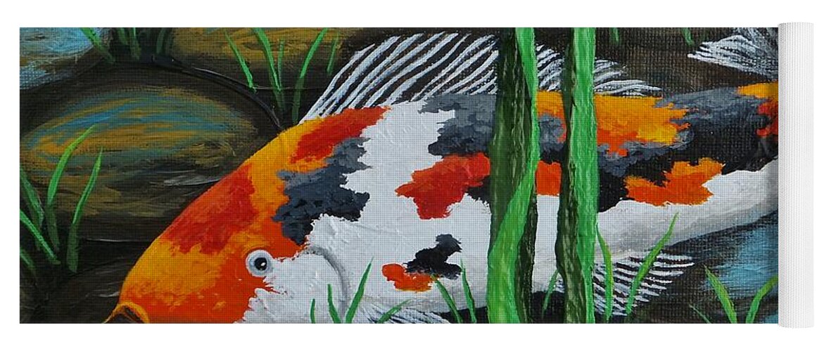 Koi Pond Yoga Mat featuring the painting Koi Fish by Katherine Young-Beck
