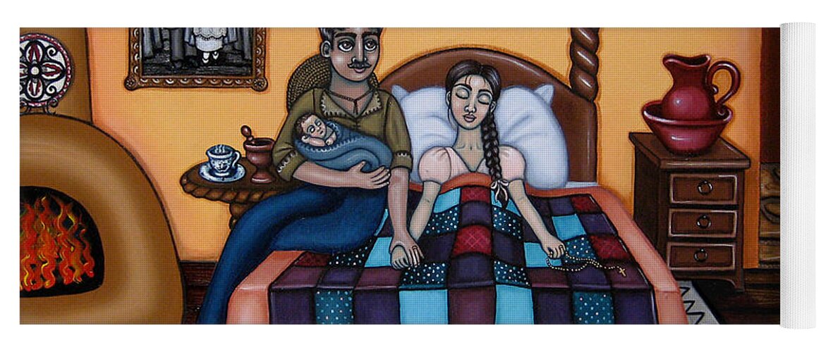 Doulas Yoga Mat featuring the painting La Partera or The Midwife by Victoria De Almeida