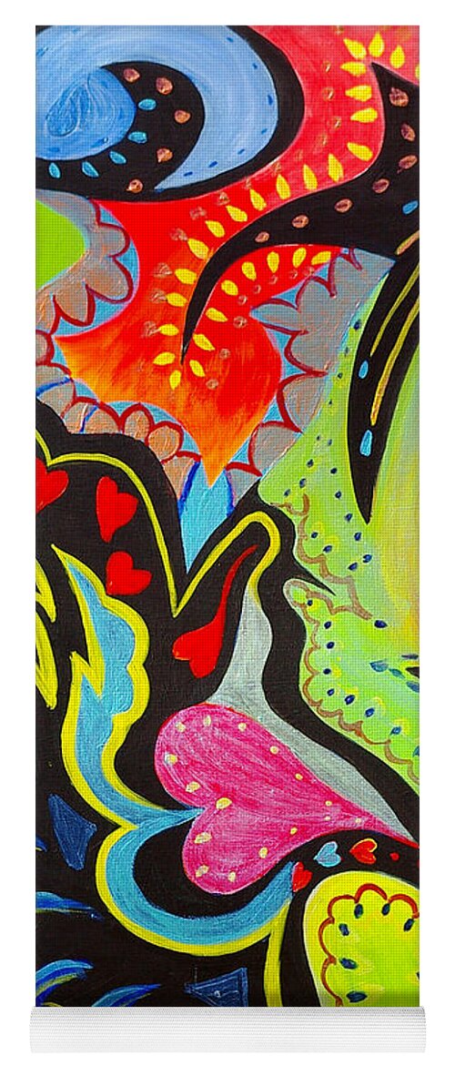 Abstract Art Yoga Mat featuring the painting Lady Love by Nancy Cupp