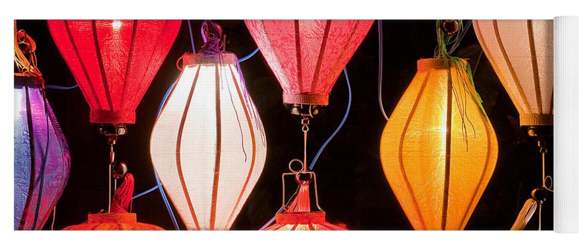 Vietnam Yoga Mat featuring the photograph Lantern Stall 04 by Rick Piper Photography
