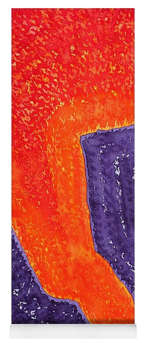 Lava Yoga Mat featuring the painting Lava Flow original painting by Sol Luckman