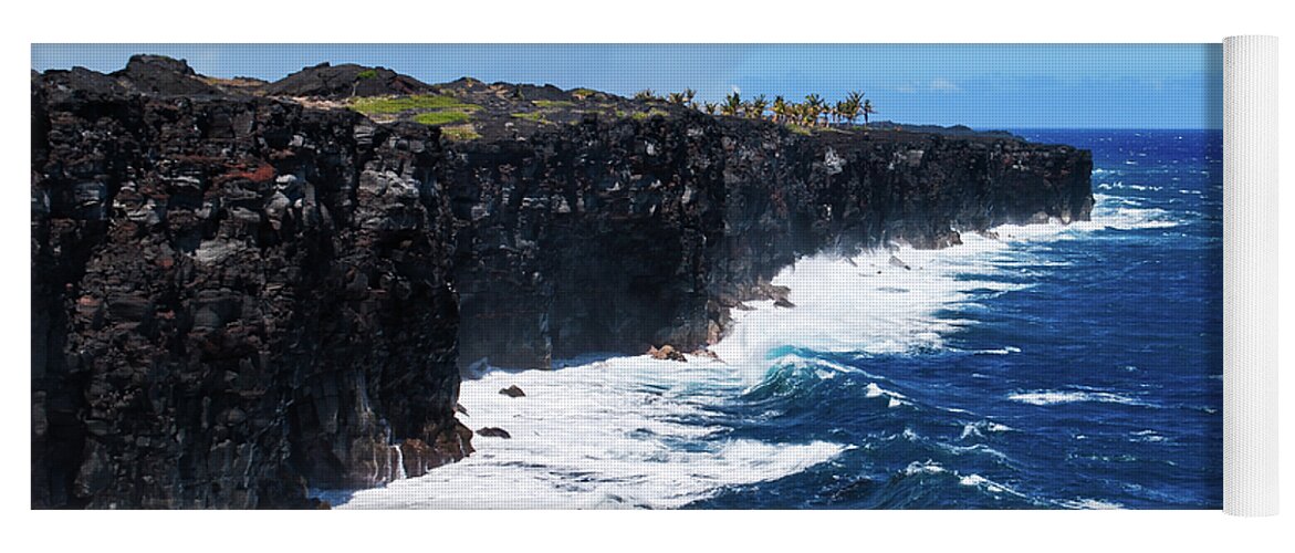 Cliff Yoga Mat featuring the photograph Lava Shore by Christi Kraft