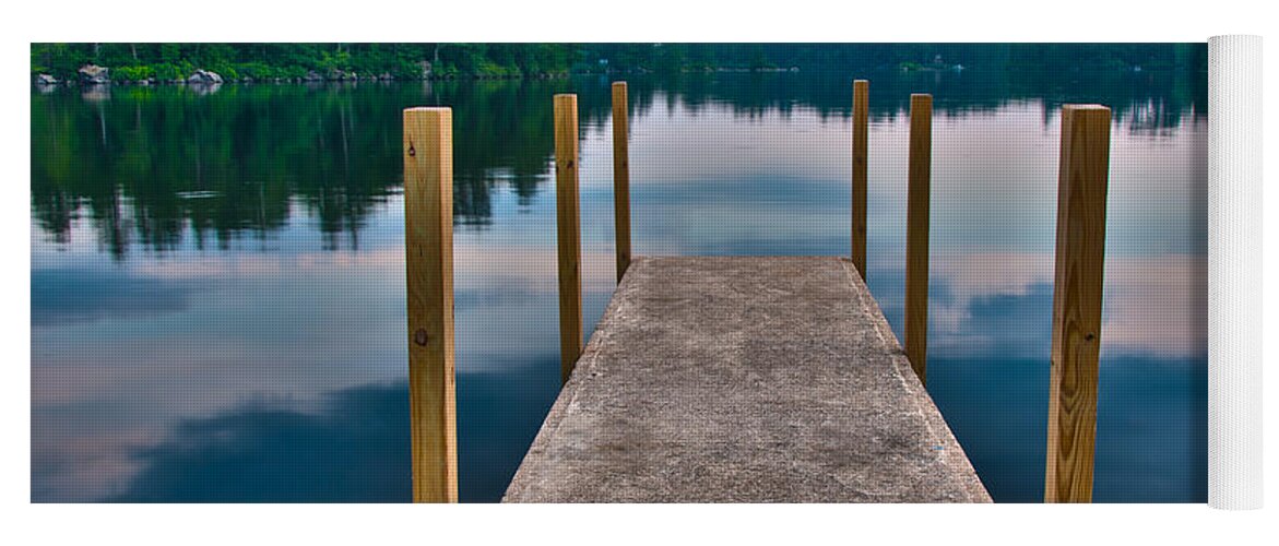 Moultonborough Yoga Mat featuring the photograph Lees Mills Dock by Brenda Jacobs