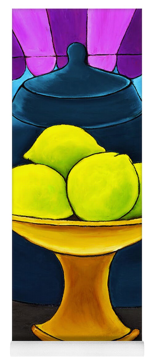 Lemons Yoga Mat featuring the painting Lemons by William Cain
