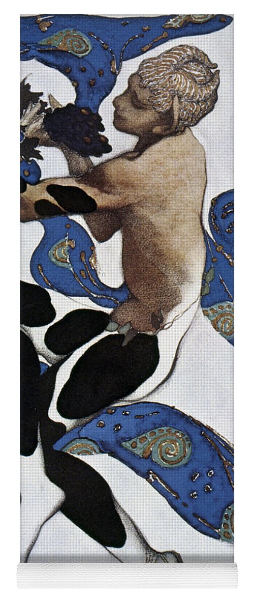 1912 Yoga Mat featuring the drawing Leon Bakst Faune by Granger