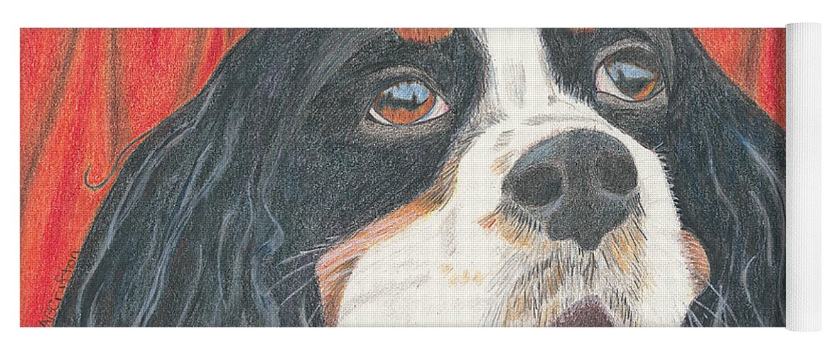 Dog Yoga Mat featuring the drawing Lexie by Arlene Crafton