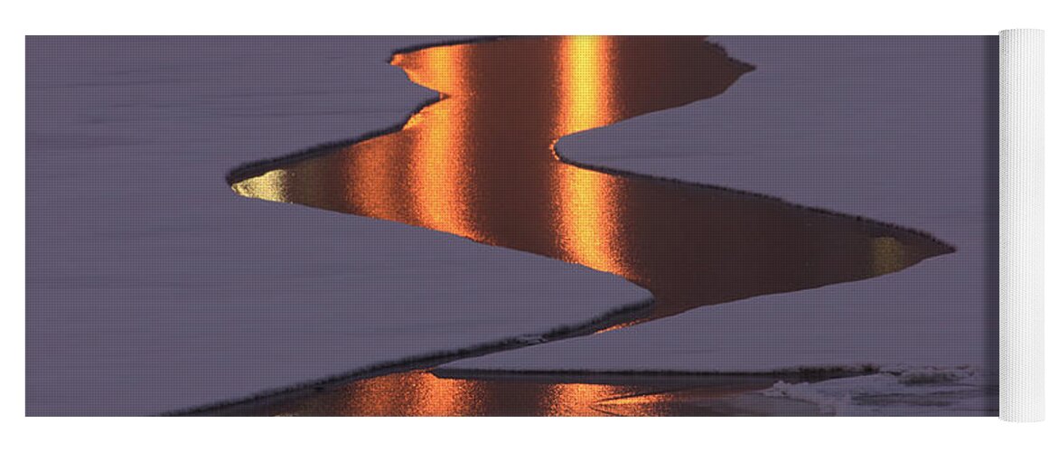 Abstract Yoga Mat featuring the photograph Light reflections and ice floes by Ulrich Kunst And Bettina Scheidulin
