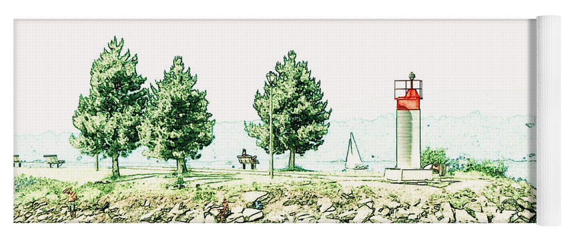 Lighthouse Yoga Mat featuring the photograph Lighthouse at Andrew Haydon Park by Zinvolle Art