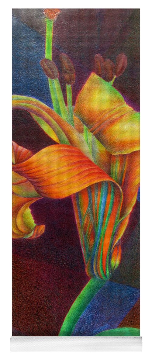 Lily Yoga Mat featuring the painting Lily's Rainbow by Pamela Clements