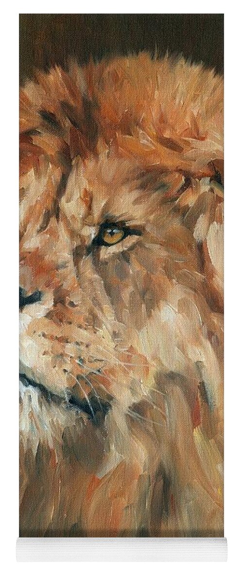 Lion Yoga Mat featuring the painting Lion King by David Stribbling