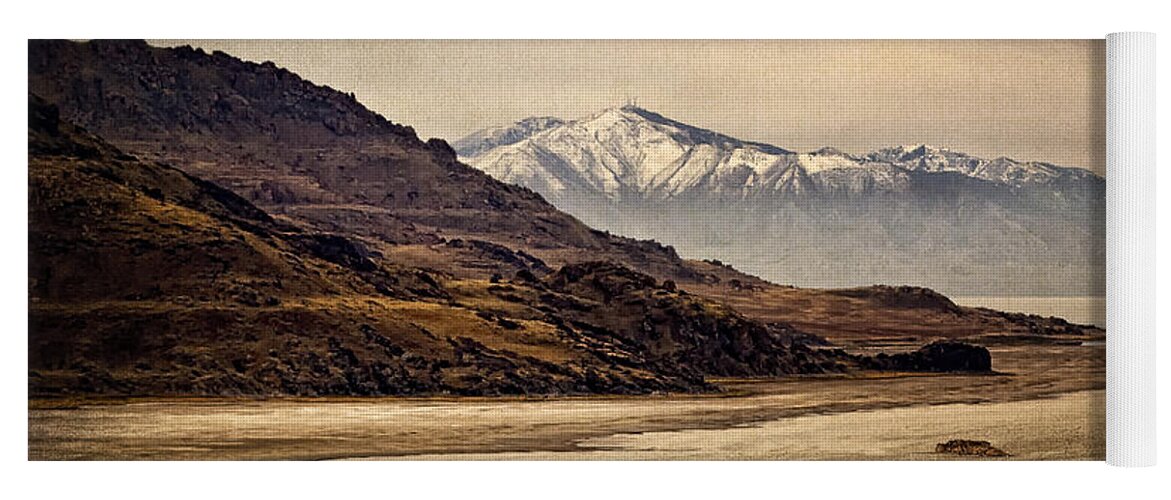 Antelope Island Yoga Mat featuring the photograph Lonesome Land by Priscilla Burgers