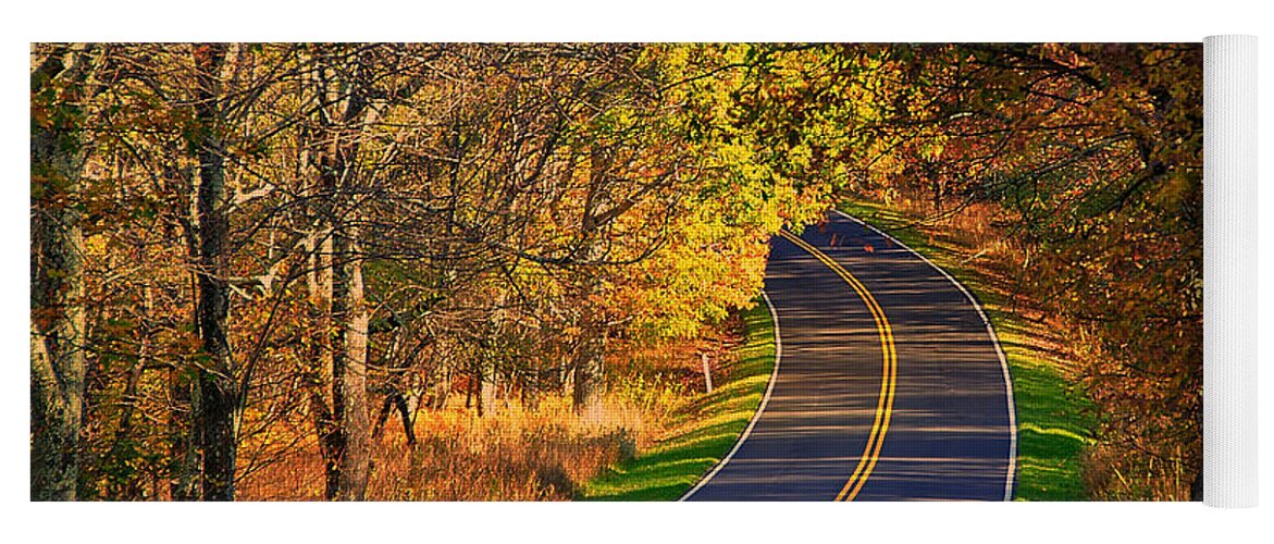Shenandoah National Park Yoga Mat featuring the photograph Long and Winding Road by Kathi Isserman