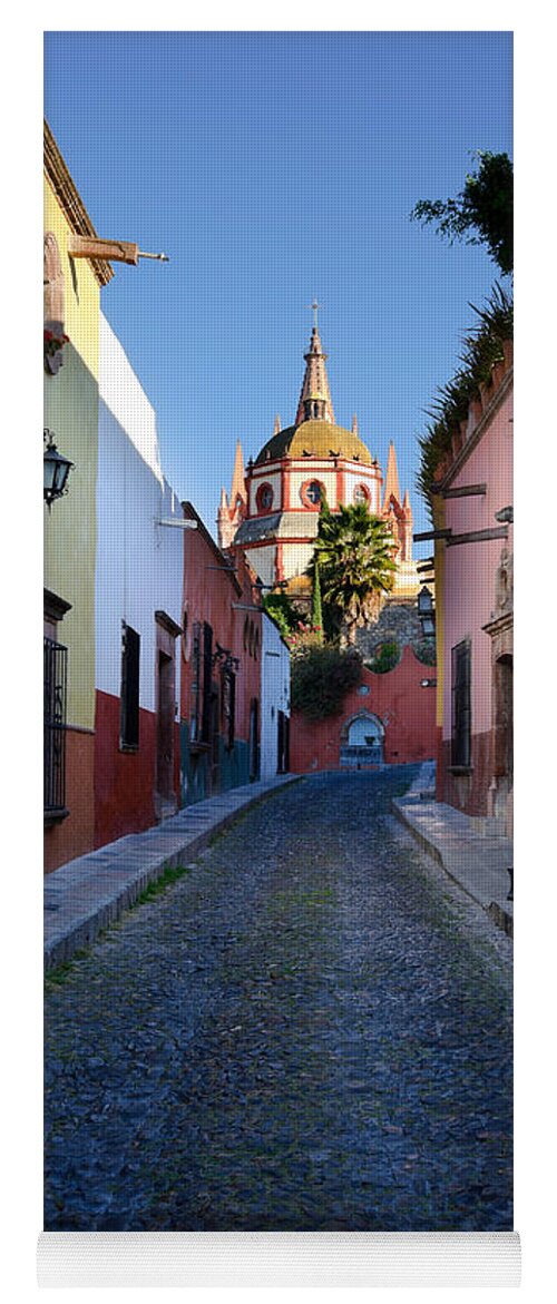 Travel Yoga Mat featuring the photograph Looking Down Aldama Street, Mexico by John Shaw