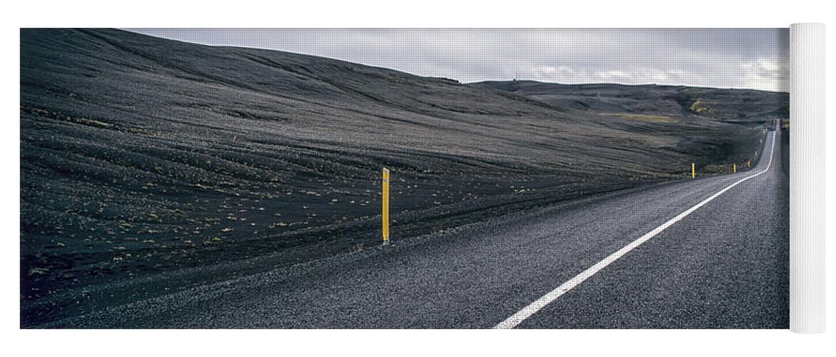 Landmannalaugar Yoga Mat featuring the photograph Lost Highway by Evelina Kremsdorf