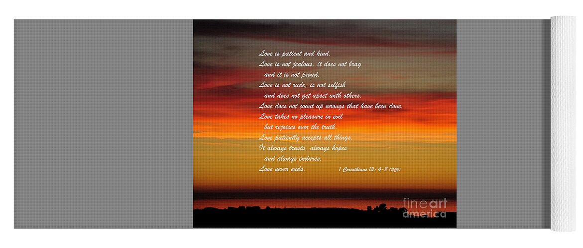 Biblical Yoga Mat featuring the digital art Love is Patient by Kirt Tisdale