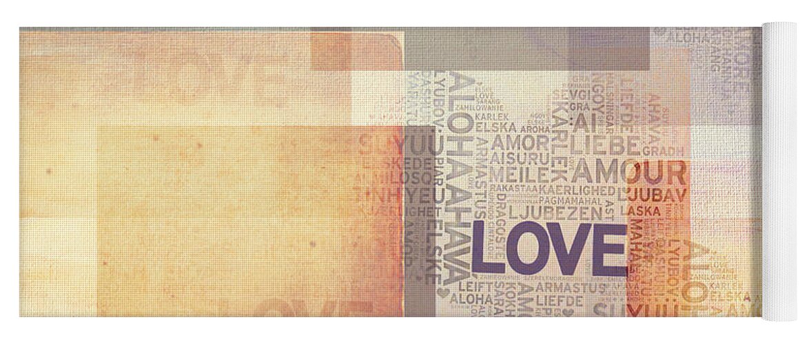 Overlapping Abstract Yoga Mat featuring the photograph Love. Vintage. Creamy Pastel by Jenny Rainbow