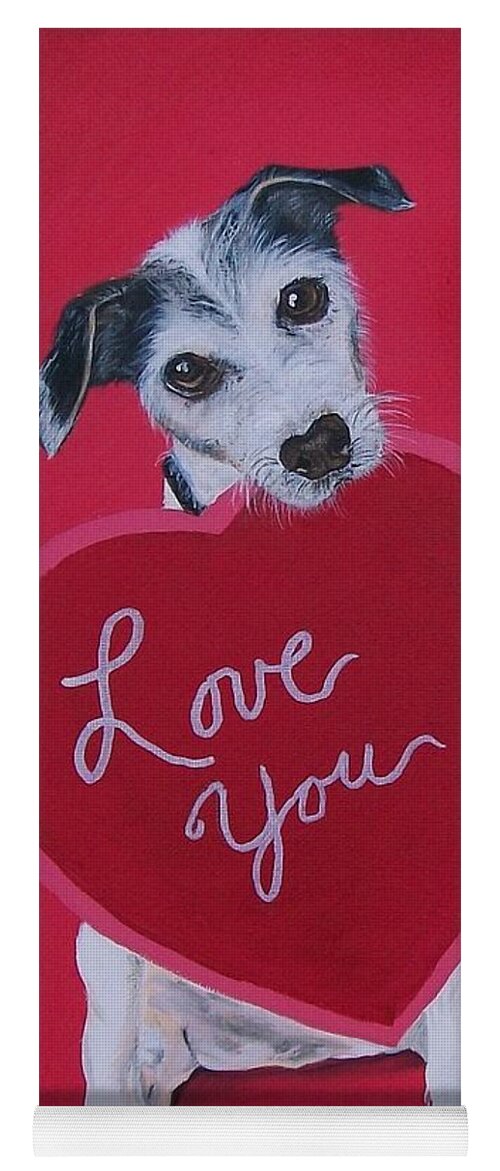  Valentine Yoga Mat featuring the painting Love You by Sharon Duguay