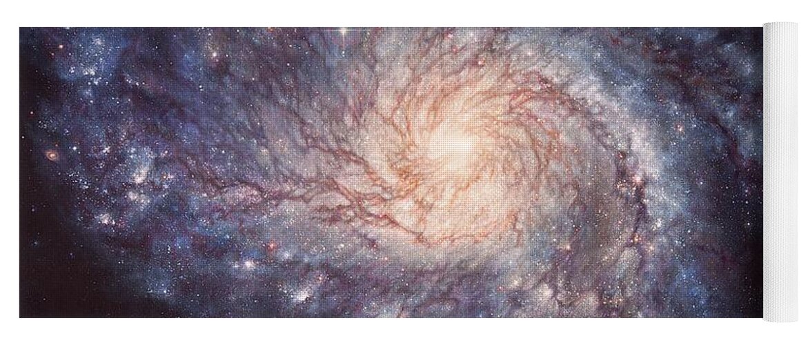 Galaxy Yoga Mat featuring the painting M101 Pinwheel Galaxy by Lucy West