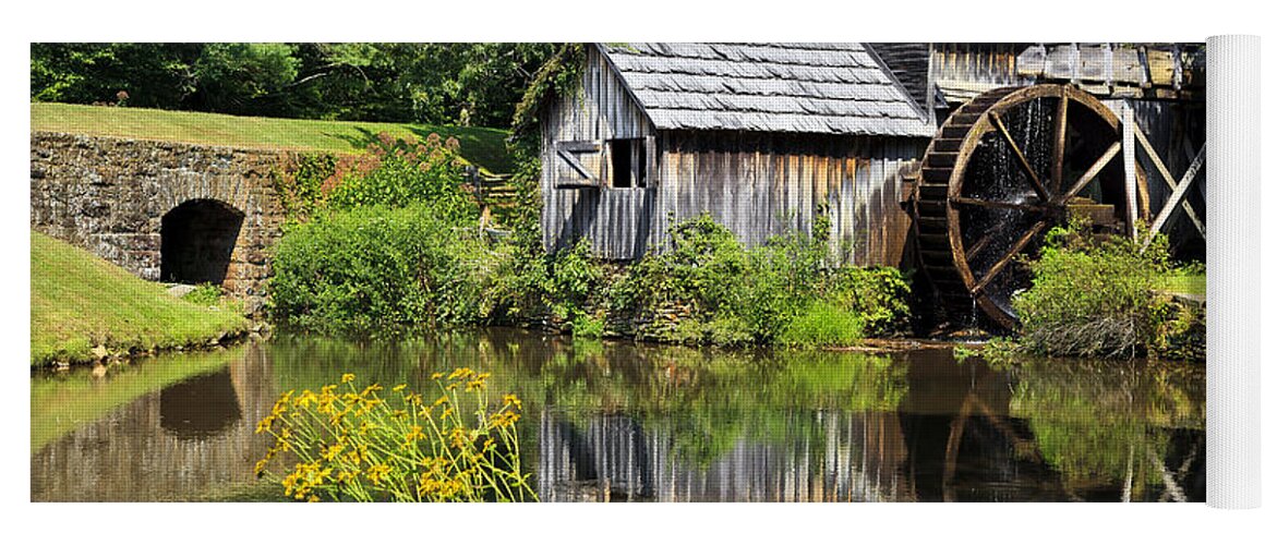 Maybry Mill Yoga Mat featuring the photograph Mabry Mill in Virginia by Jill Lang