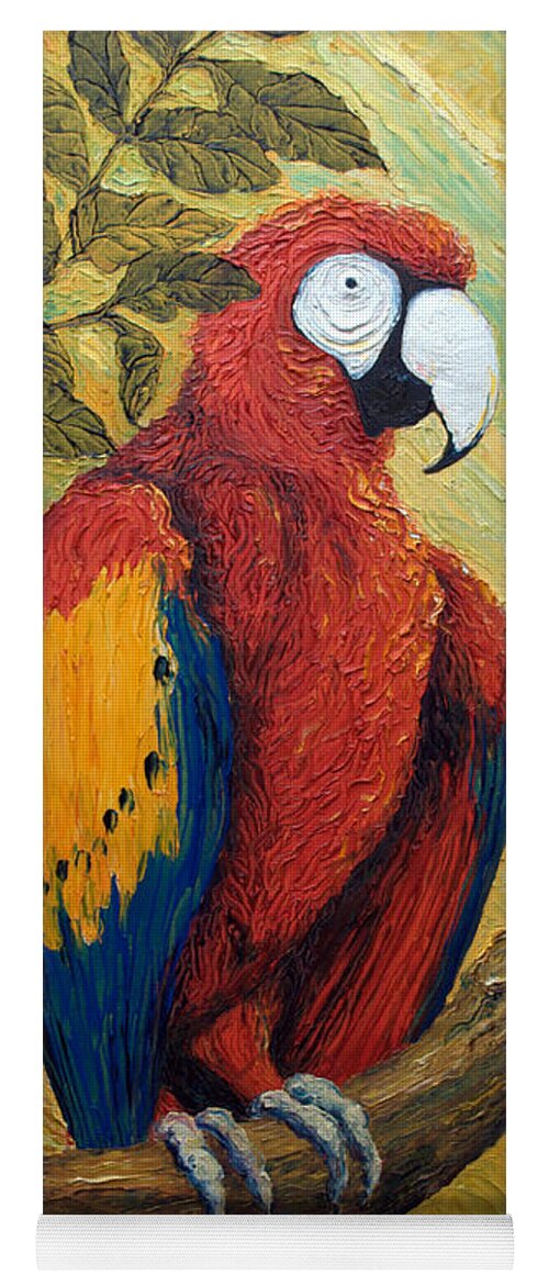Macaw Yoga Mat featuring the painting Macaw by Paris Wyatt Llanso