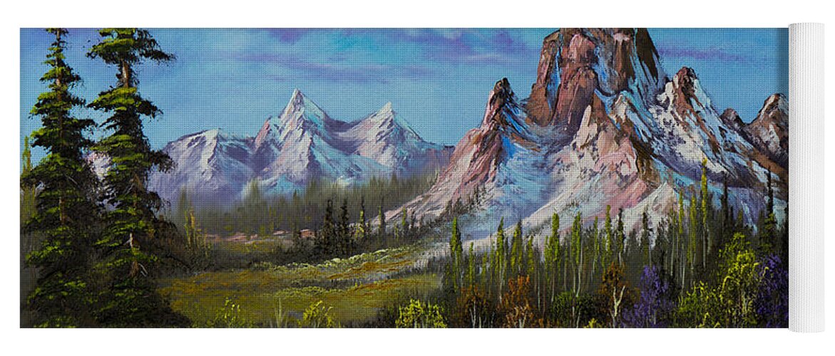 Landscape Yoga Mat featuring the painting Majestic Morning by Chris Steele
