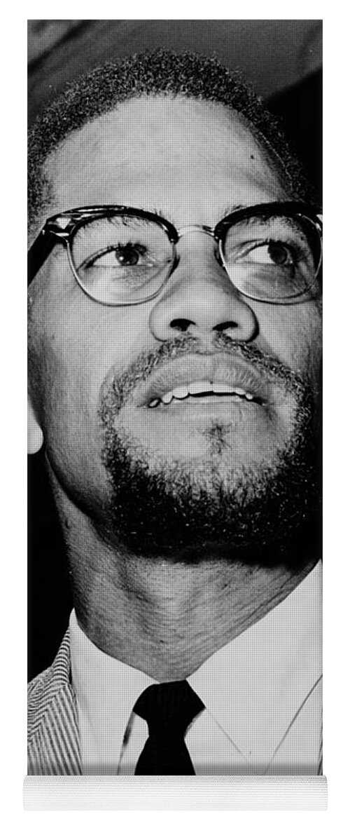 Malcolm X Yoga Mat featuring the photograph Malcolm X 1963 by Mountain Dreams