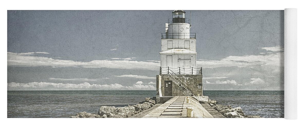 Architecture Yoga Mat featuring the photograph Manitowoc Breakwater Lighthouse II by Joan Carroll