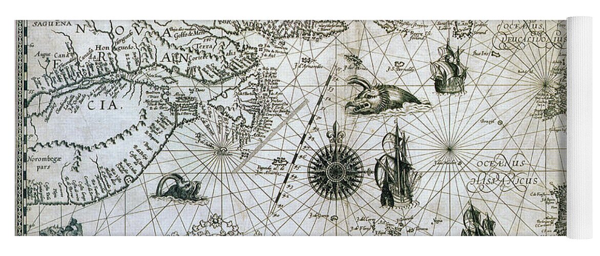 1594 Yoga Mat featuring the painting Map Canada, C1594 by Granger