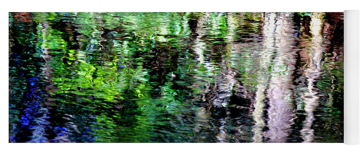 Water Abstract Yoga Mat featuring the photograph March River Reflections Abstract 3 by Michael Eingle