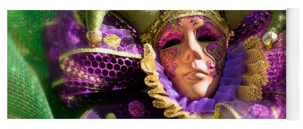 Carnival Yoga Mat featuring the photograph Mardi Gras Decoration by Jerry Fornarotto