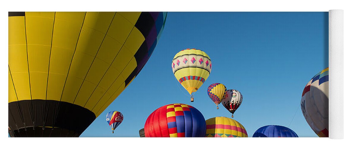 Hot Air Balloon Yoga Mat featuring the photograph Mass Launch by John Johnson