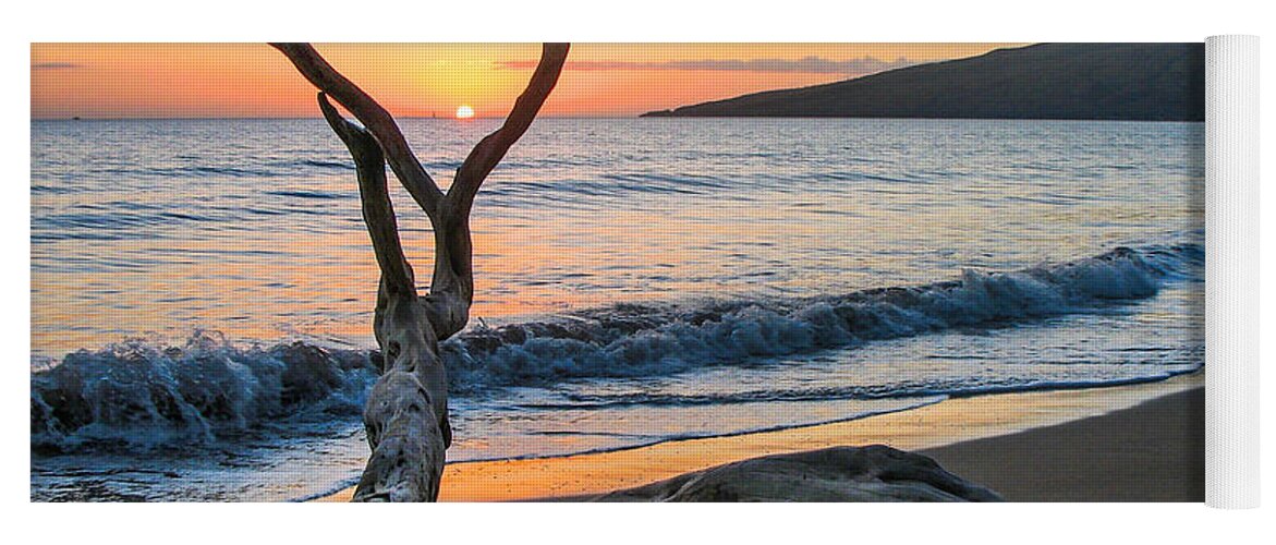 Hawaii Yoga Mat featuring the photograph Maui Sunset by Dawn Key